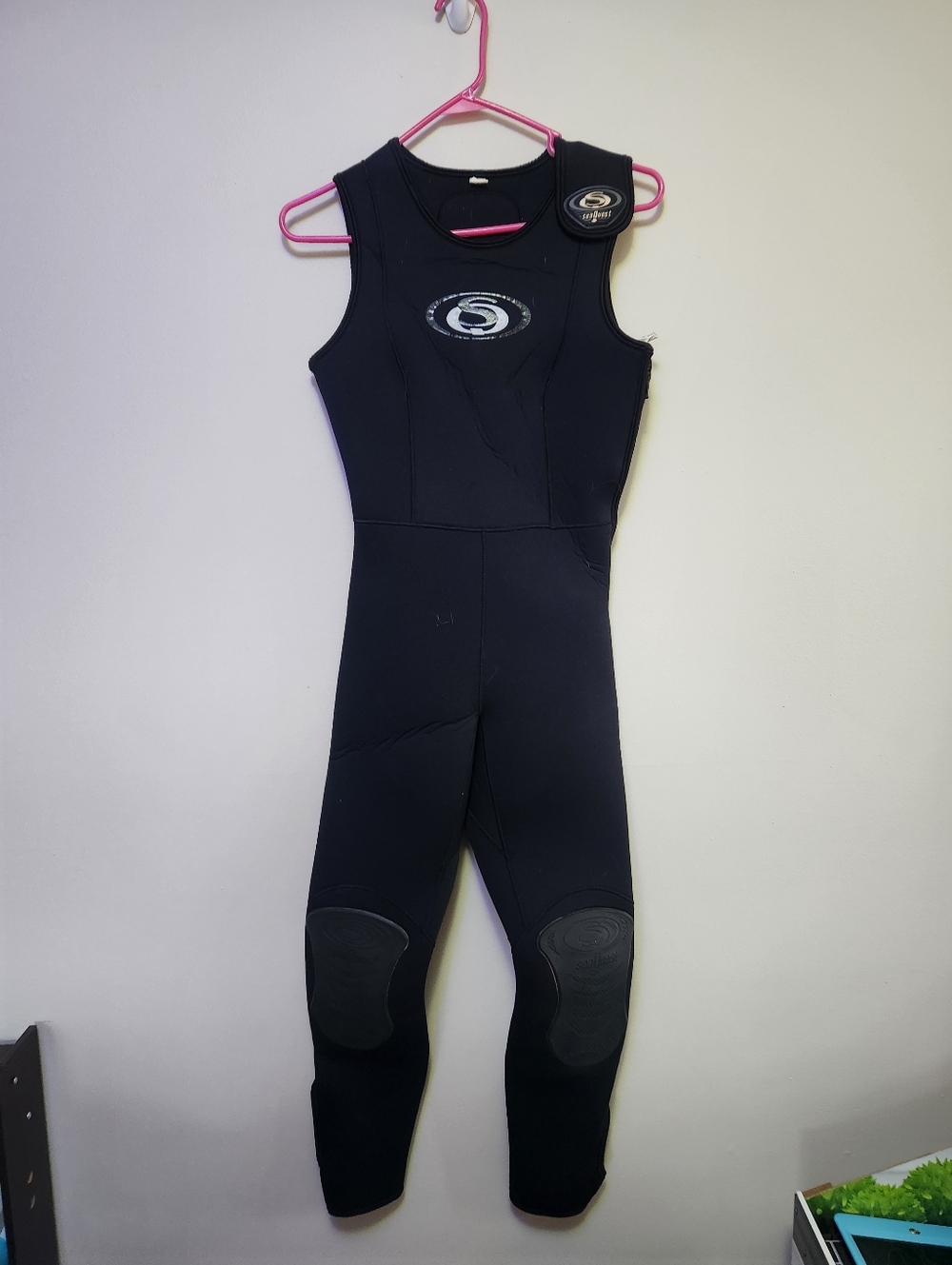 Sea Quest Scuba Wetsuit Side Entry Black Sleeveless Size 7-8 NYZ16 Diving Scuba